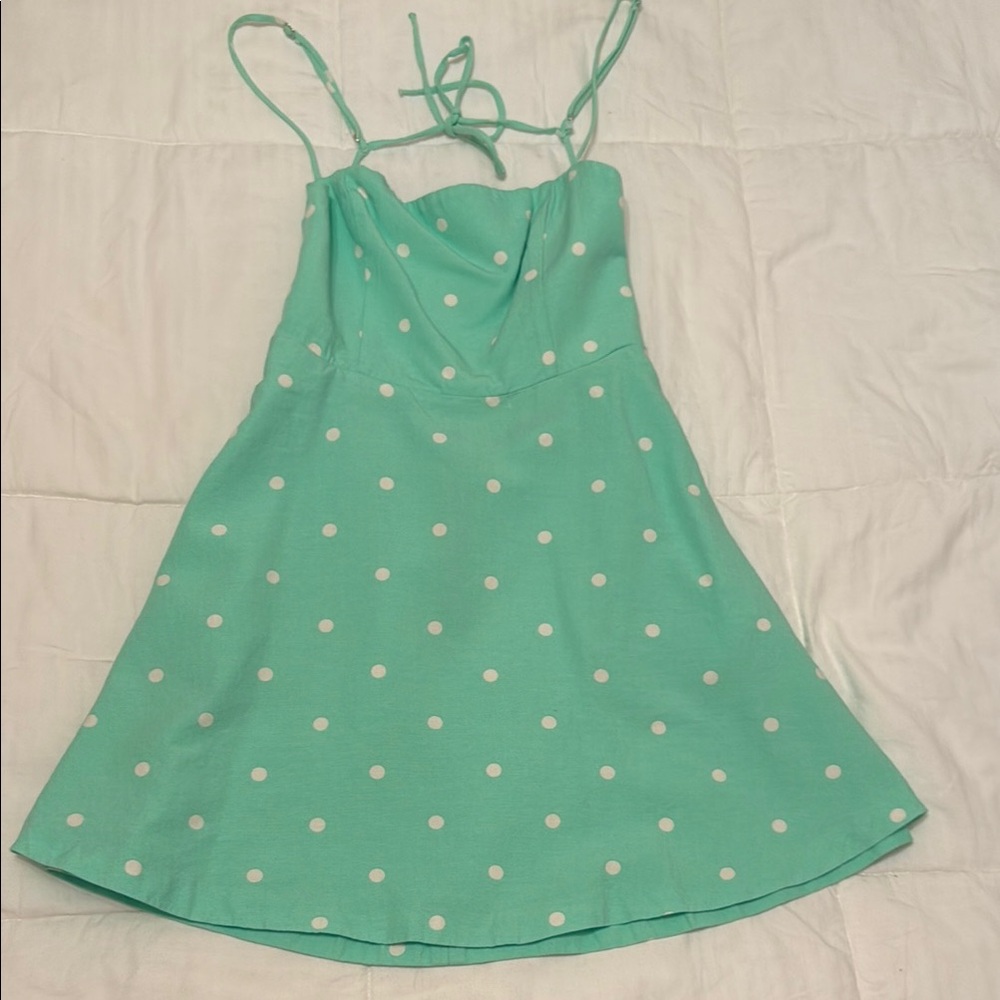 Zara Mint Green Dress with White Dots